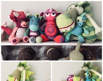 Crochet DINOSAUR Series, *PATTERN Only* PDf Instant Download, Crochet Dinosaur Patterns, FIVe patterns included