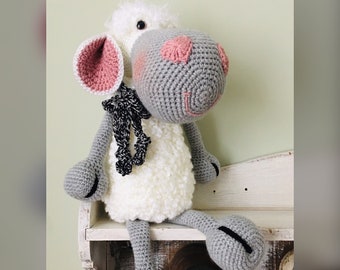 Sugarcane the Sheep, Crochet Sheep, *PATTERN Only* PDf Instant Download, Digital Download, Crochet Lamb, Amigurumi, Farm Animal