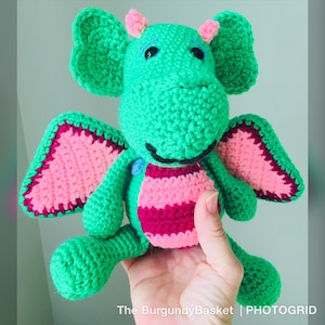 PINKY the Amigurumi DRAGON, *PdF Instand Download* Pattern Only, Baby Dragon, Crochet Dragon, Dragon Toy, Dezzy