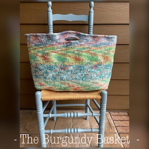 Crochet PATTERN Tutorial, BASKET *Pattern OnLY* Digital, Instant Pdf, Scrap Yarn Crochet Purse, Tote Bag, Colorful Basket, Boho Inspired