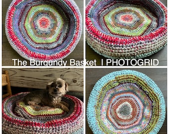 CROCHET PET BED, Dog Bed, Cat Bed, Cat Cave, *PaTTERN Only* Tutorial Only, Pdf Download, Digital Download, Scrap Yarn Crochet Reversible Bed