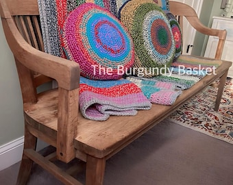 Crochet Pillow Pattern: Scrap Yarn Boho Cushion (PDF Digital Download)