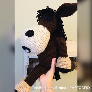Crochet DONKEY, PATTERN Only PDf Instant Download, Stuffed Animal, Crochet Donkey, Amigurumi, Mule, Farm Animal, Digger the Donkey image 6