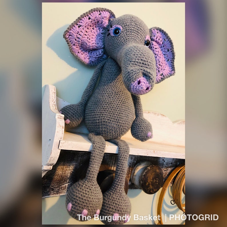 Elemeno the Elephant, PATTERN Only PDf Instant Download, Digital Download, Crochet Elephant, Amigurumi, Knit Elephant image 3