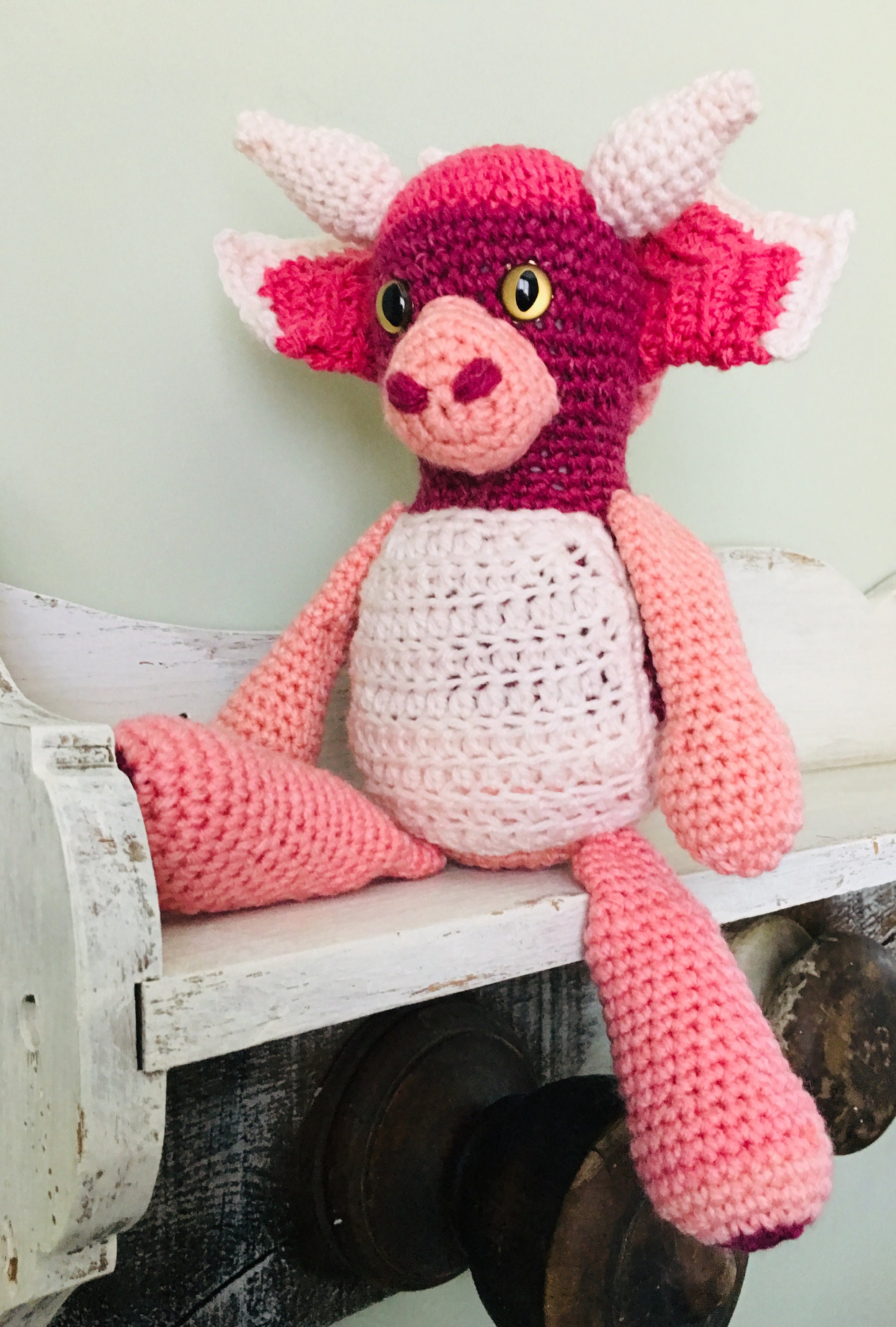 Strawberry the Sweet DINOSAUR Crochet Dinosaur PATTERN Only Etsy