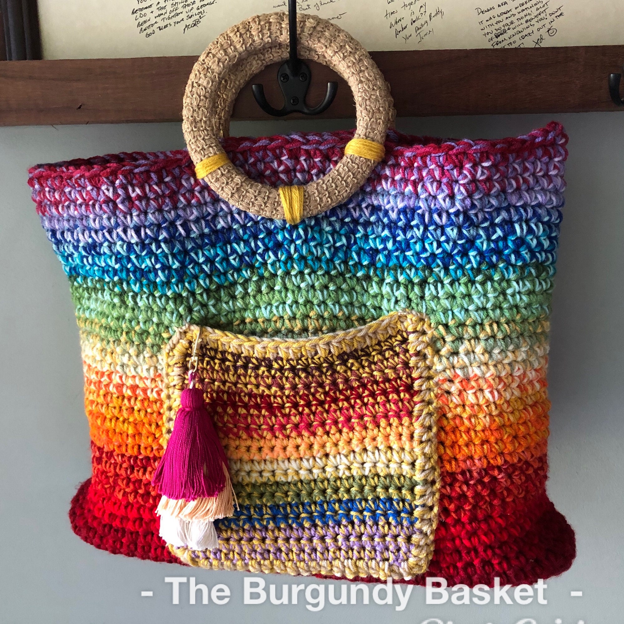 Crochet Tote Bag Pattern: Scrap Yarn Purse Tutorial (PDF) - Etsy