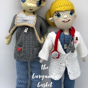 Crochet DOCTOR NURSE DoLL, *PaTTERN* Only, Medical Worker, Custom Doll, PDf Download, Amigurumi Doll, 18&quot; Doll Pattern, Knit Doll, Hospital