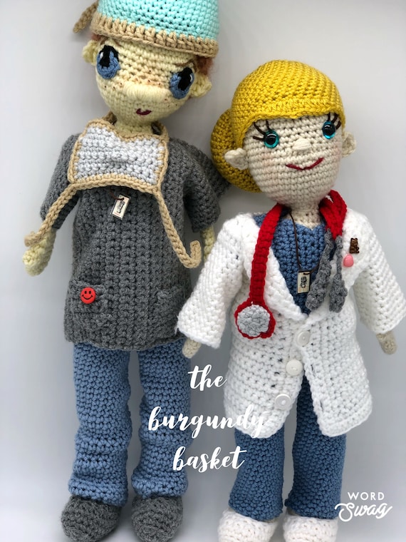 crochet nurse doll