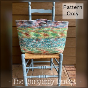 Crochet PATTERN Tutorial, BASKET *Pattern OnLY* Digital, Instant Pdf, Scrap Yarn Crochet Purse, Tote Bag, Colorful Basket, Boho Inspired