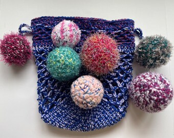 Soft Play BALLS in Bag, *Ready to Mail* “Bag of BaLLS”, Crochet Toys, Toddler Toy, Baby Gift, Sensory Stimulation, Handmade Toy, Girl, Boy