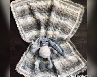 CROCHET BaBy Blanket & FrEE BUNNY *PaTTERN Only* PDf Instant Download, Digital Download, Crochet Bunny, Nursery Decor, Receiving Blanket