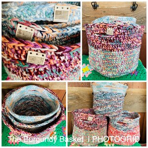 Crochet Basket Pattern: Scrap Yarn Tote Bag (PDF Pattern) image 6