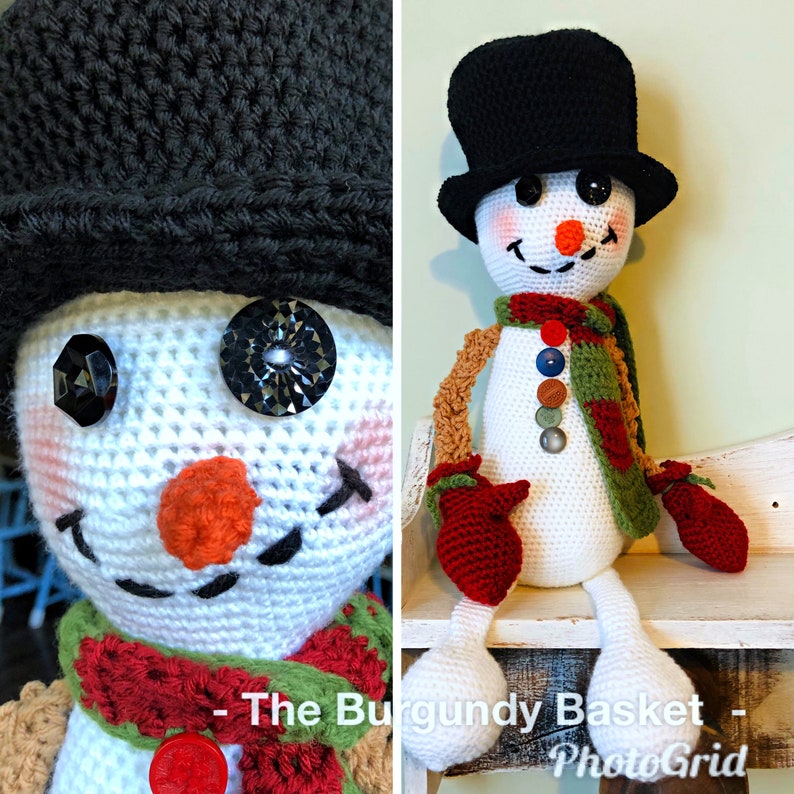 Crochet SNOWMAN, SNOW WOMAN, PaTTERN Only Crochet Pattern, Amigurumi Snowman, Snow Baby, Snow Girl, Snow Boy, Frosty, Doll image 4