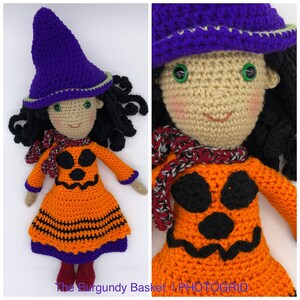Crochet Pumpkin Witch Doll Pattern: Amigurumi Halloween Doll (PDF)