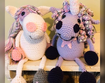 Crochet UNICORN and PONY, *PATTERN Only* PDf Instant Download, Digital Download, Peony and Unity, Horse, Amigurumi, Baby