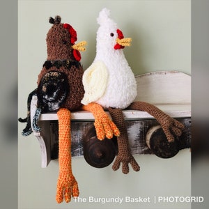 CROCHET CHICKENS, Polly & Puff, *PATTERN Only* PDf Instant Download, Digital Download, Crochet Hen, Rooster, Amigurumi
