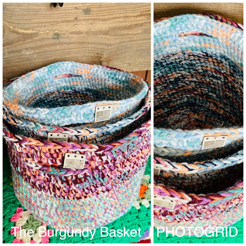Crochet Basket Pattern: Scrap Yarn Tote Bag (PDF Pattern) image 5