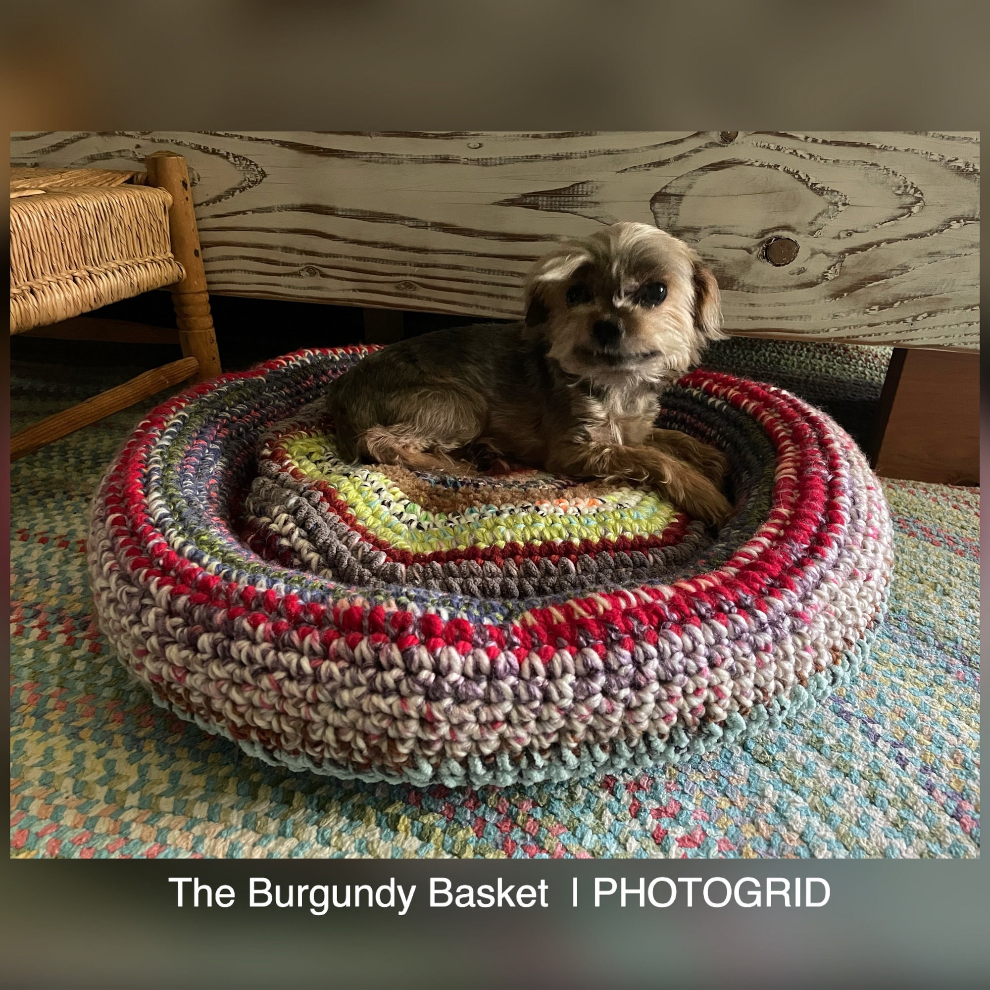 Crochet Pet Bed Pattern: Scrap Yarn Reversible Design