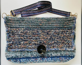 Crochet PaTTERN Tutorial, MESSENGER BAG *Pattern OnLY* Digital, Instant Pdf, Scrap Yarn Crochet, Tote Bag, Computer, Backpack, Boho Inspired