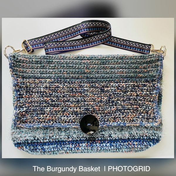 Crochet PaTTERN Tutorial, MESSENGER BAG *Pattern OnLY* Digital, Instant Pdf, Scrap Yarn Crochet, Tote Bag, Computer, Backpack, Boho Inspired