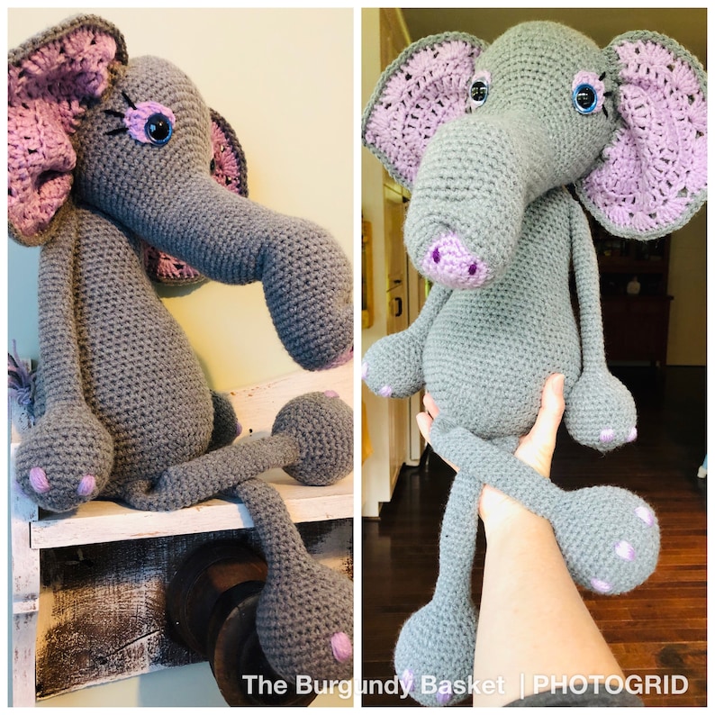 Elemeno the Elephant, PATTERN Only PDf Instant Download, Digital Download, Crochet Elephant, Amigurumi, Knit Elephant image 5