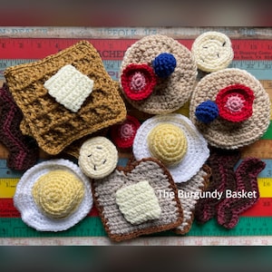 Patrón de comida de crochet para jugar al desayuno: Descarga en PDF