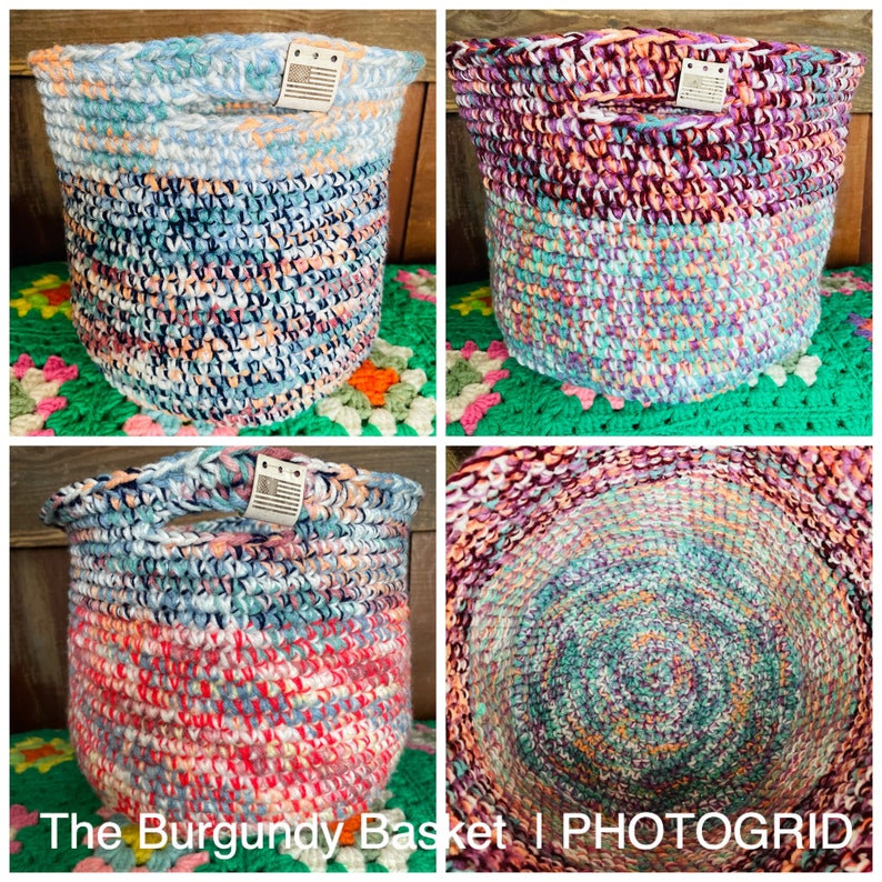 Crochet Basket Pattern: Scrap Yarn Tote Bag (PDF Pattern) image 10