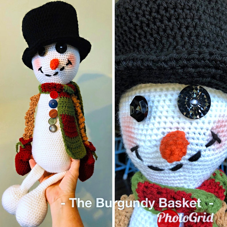 Crochet SNOWMAN, SNOW WOMAN, PaTTERN Only Crochet Pattern, Amigurumi Snowman, Snow Baby, Snow Girl, Snow Boy, Frosty, Doll image 2