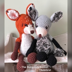 Baby Fox and Baby Wolf, CROcHET FOX and WOLF *PaTTERN Only* PDf Instant Download, Digital Download, Crochet Wolf, Amigurumi, Baby Fox