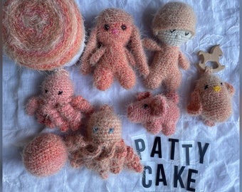 Crochet TOY BUNDLE, Patty Cake PDF, Caron Latte Cake, Toy *PaTTERNS Only* Baby, Toddler, Doll, Bunny, Octopus, Piggy, Balls, Gifts for Baby