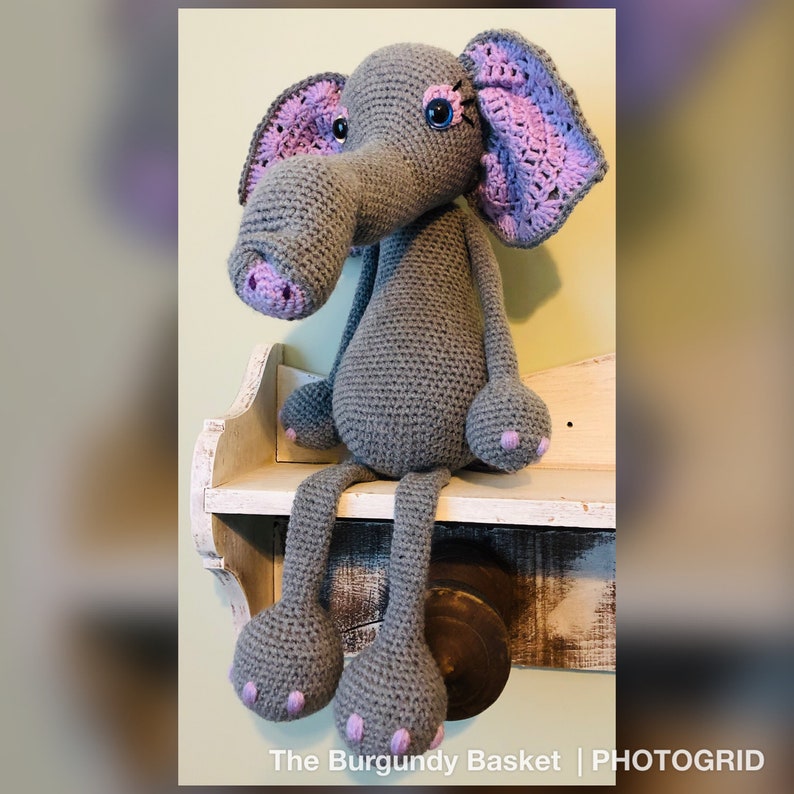 Elemeno the Elephant, PATTERN Only PDf Instant Download, Digital Download, Crochet Elephant, Amigurumi, Knit Elephant image 2