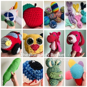 Crochet ABC TOYS Part 1, *PaTTERNS Only* Baby Toys, Toddler Toys, Pdf Instant Download, Crochet Toys with Me
