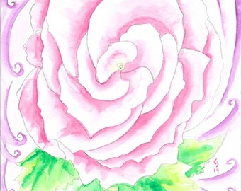Begonia Flower Watercolor Painting