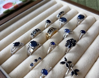 Natural Sapphire Rings in Solid 925 Sterling Silver