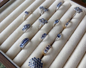 Vintage Tanzanite Rings in Solid 925 Sterling Silver