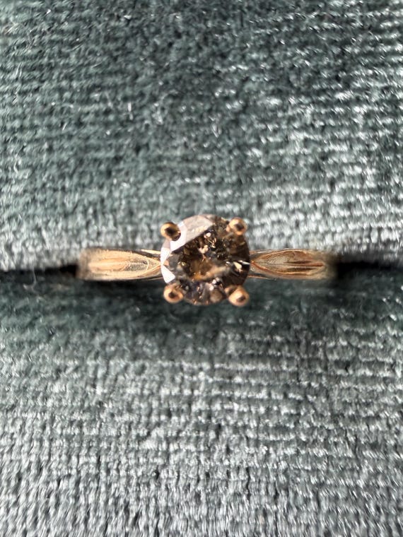 10k Solid Gold Ring with Yellow-Brown Diamond + APPRAISAL