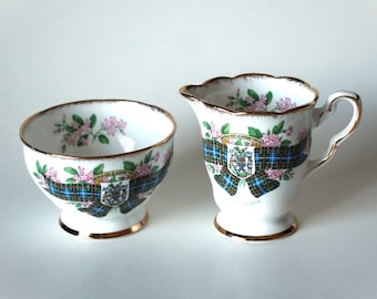 Royal Stafford Creamer and Sugar Bowl Nova Scotia Tartan Series