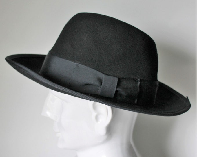 Black Wool Fedora HXC Hat - Etsy