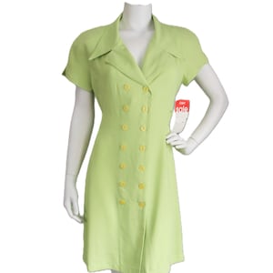 Lime Green Dress, Vision International, Size 10, Vintage 1990&#39;s