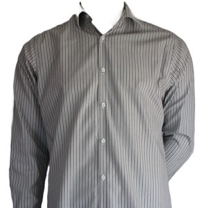 Camicia vintage a righe anni '90, Daniel Hechter, taglia piccola, bianca e marrone