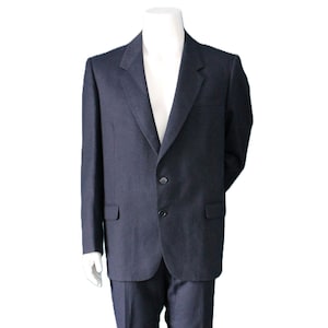 Vintage Navy Pinstripe Suit, Leishman by Tip Top, 44 Regular