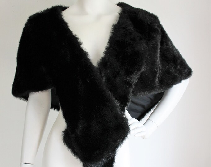 Faux Black Fur Shoulder Wrap Etsy