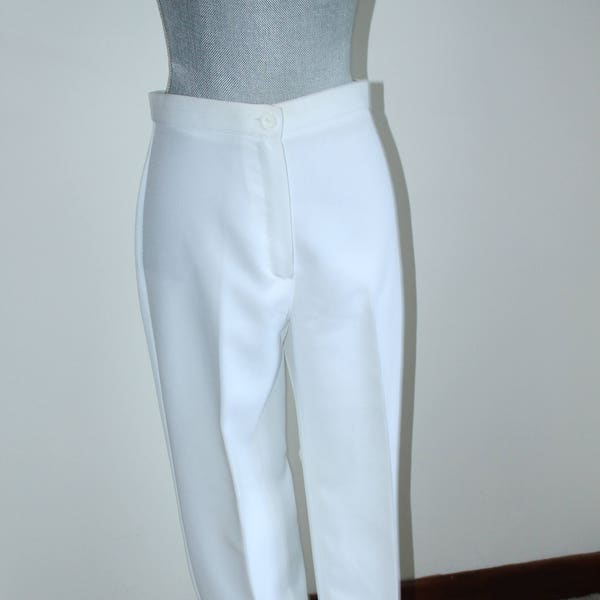White Summer Pants Barat Vintage 1970's Size 13 14