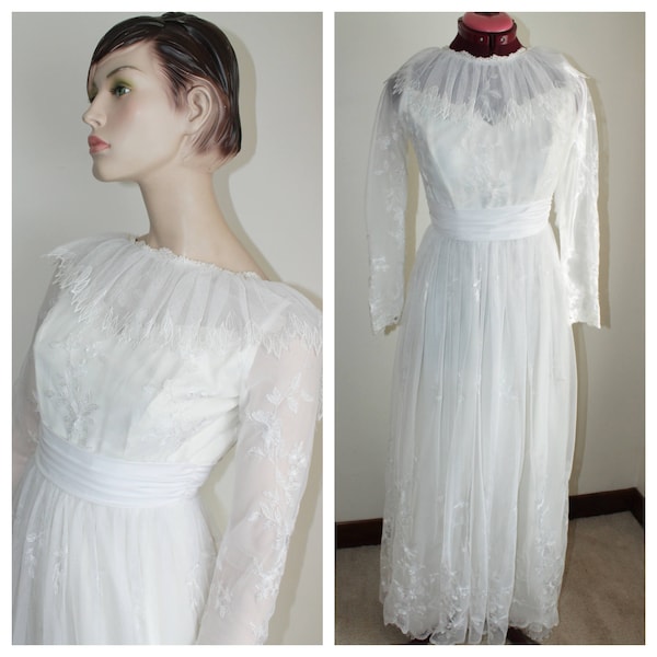 Lace Wedding Dress Size Extra Small Vintage 1960's