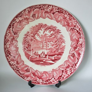 Large Round Platter Masons Ironstone Red Vista Charger