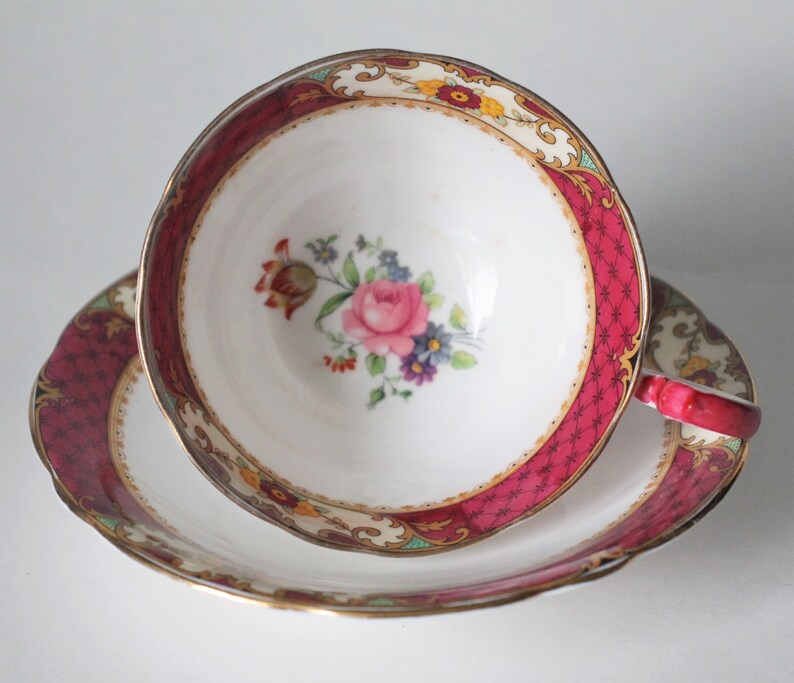 Pink and White Tea Cup and Saucer Aynsley China Pattern 3018 Etsy