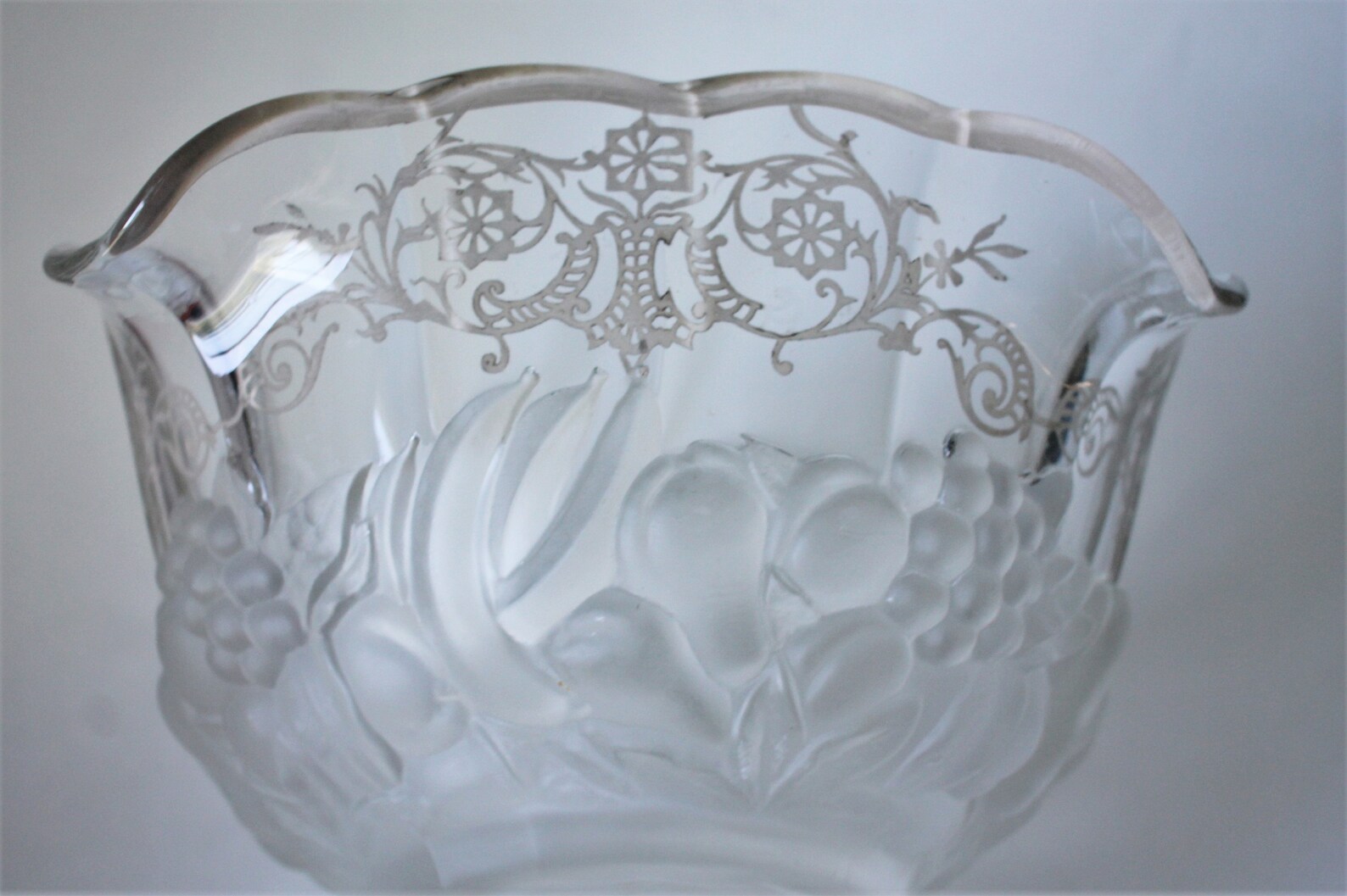 Silver Overlay Large Fluted Fruit Bowl Etsy