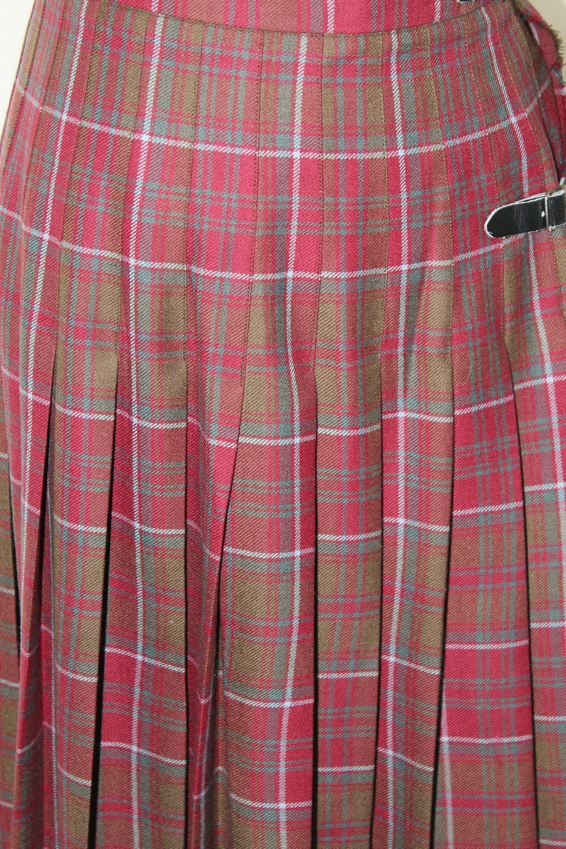 Kilt Tartan Skirt by Kiltmaker Hector Russell House of Inverness Burgundy Plaid