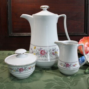 Juego de té, tetera, jarro de leche, azucarero, Ilmenau, Alemania, vintage, años 70