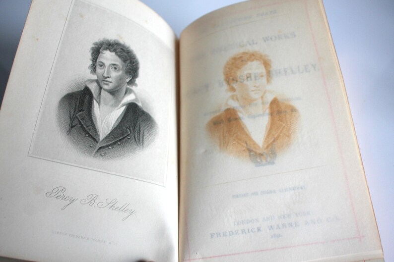 Antique Poetry Book Poetical Works of Percy Bysshe Shelley Frederick Warne 1891
